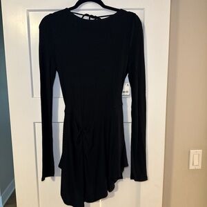 Free People Black Long Sleeve Top